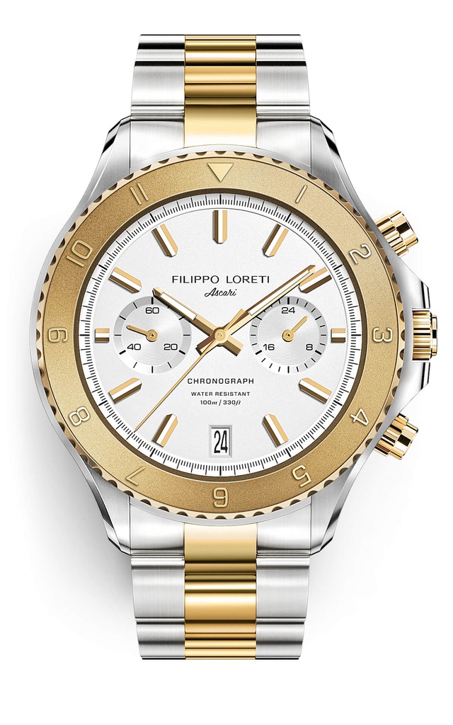 Ascari Two Tone White Link 2020 Edition Aquinus Dive Watches